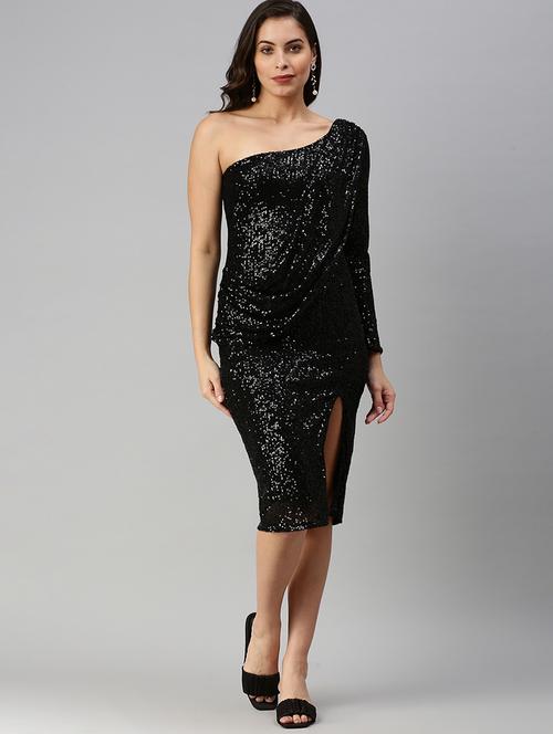 single sleeved embellished bodycon dress - 18480207 - Standard Image - 0