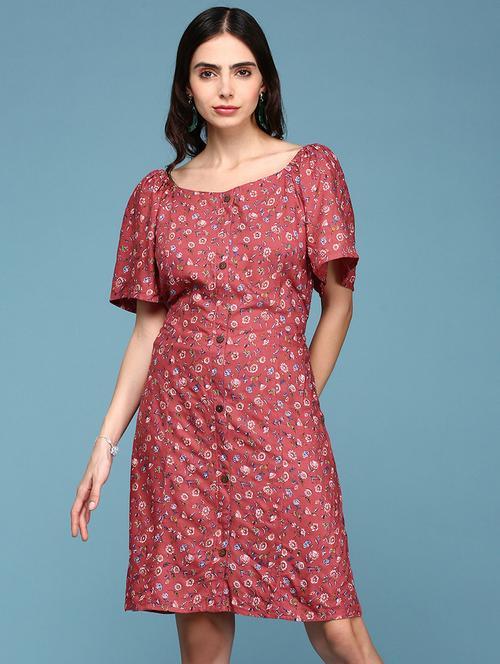 sweetheart neck floral a-line dress - 18480216 - Standard Image - 0