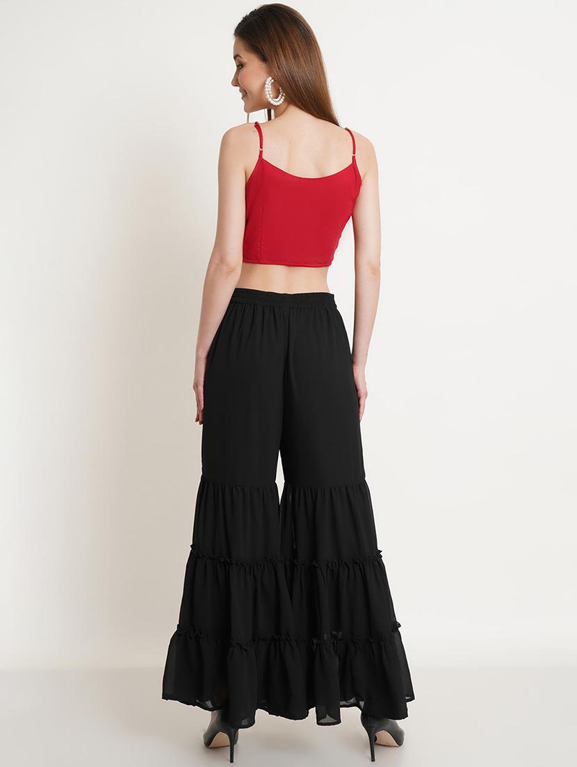 women red sequin work fusion set - 18480638 - Standard Image - 2