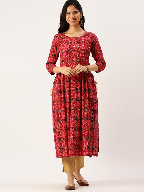 women's flared kurta - 18480667 - Standard Image - 0