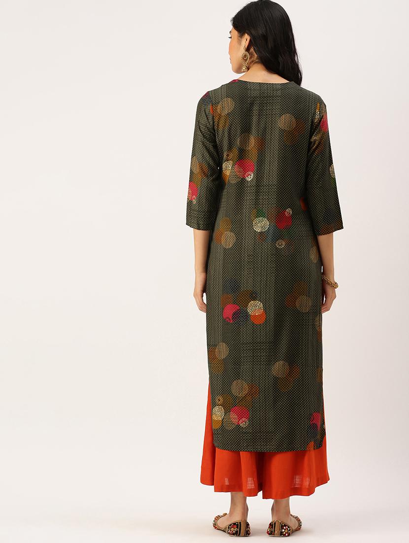 embroidered straight kurta - 18480678 - Standard Image - 2