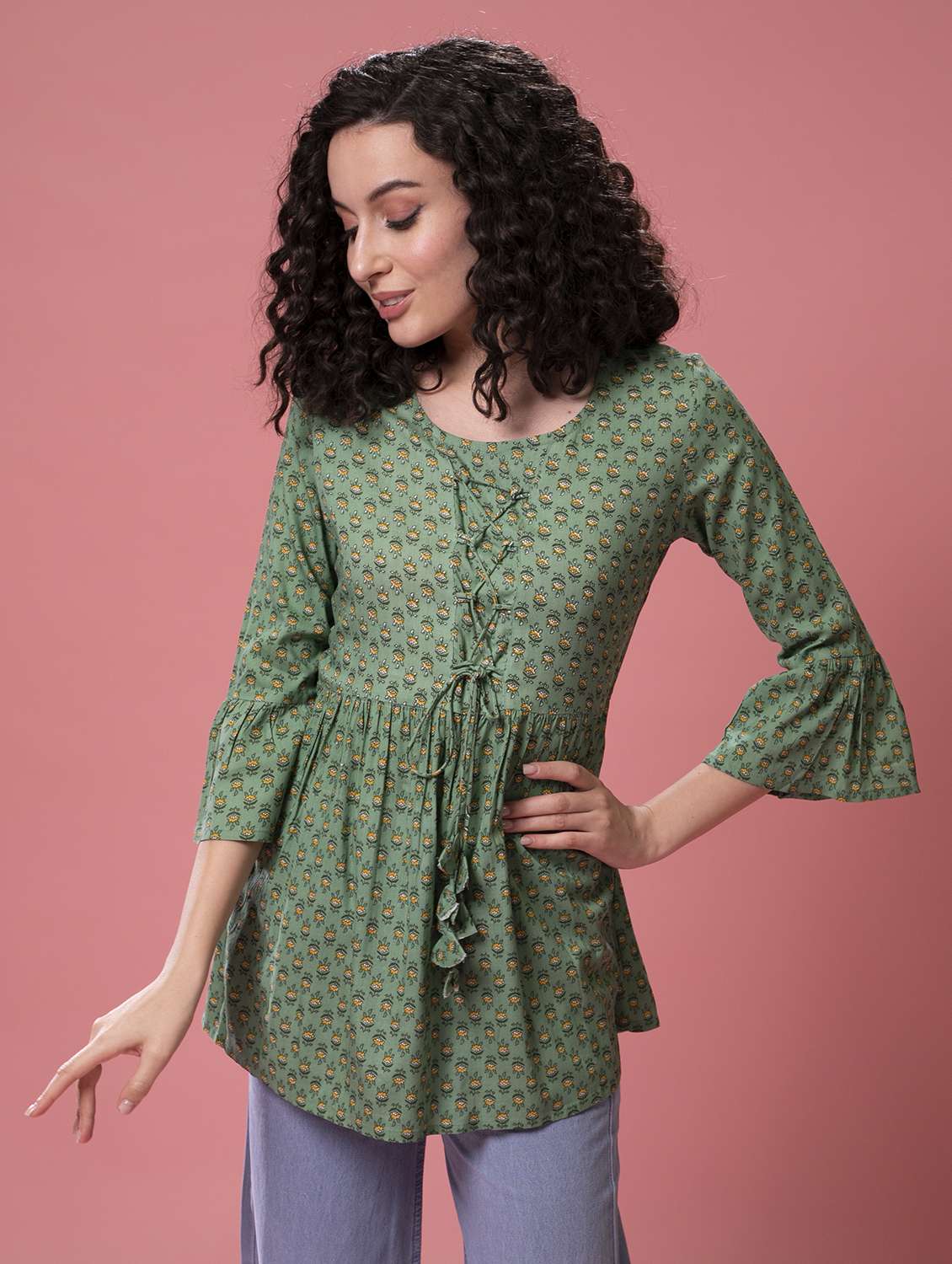 floral print a-line tunic