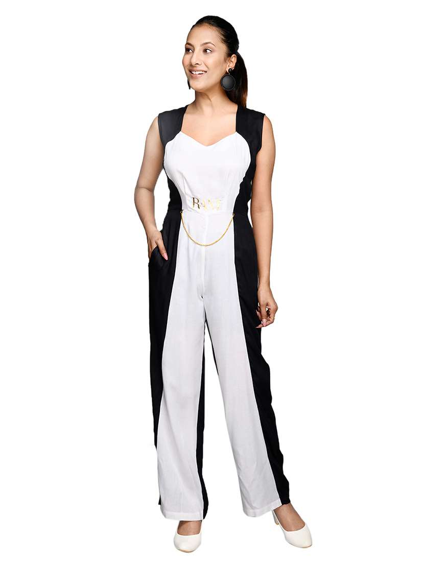 sweetheart neck color block jumpsuit 