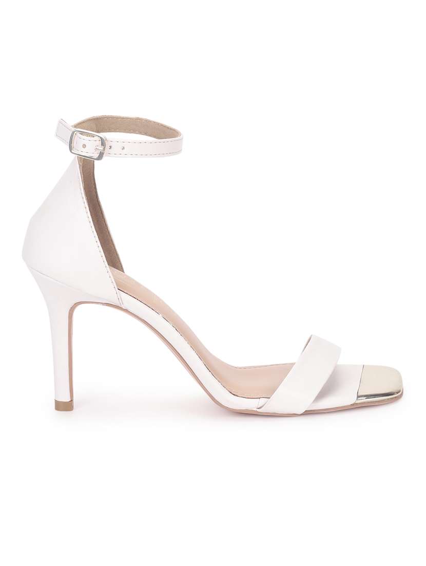 women white ankle strap sandal - 18481077 -  Standard Image - 2