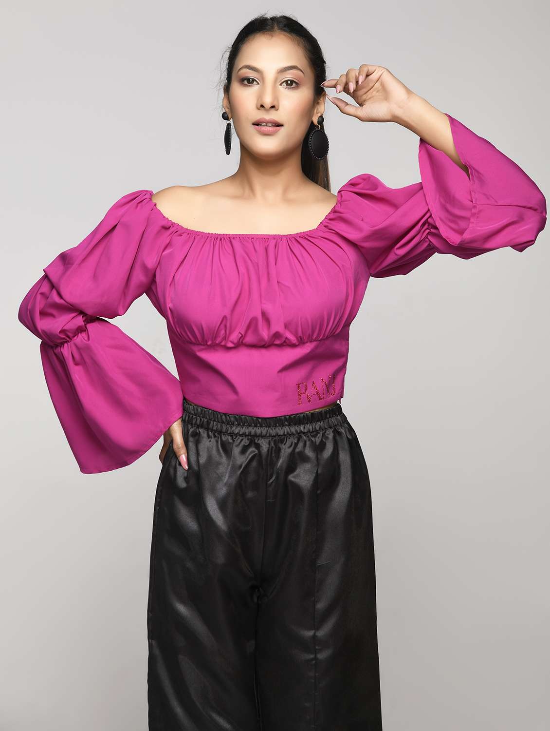 women's crop boat neck top