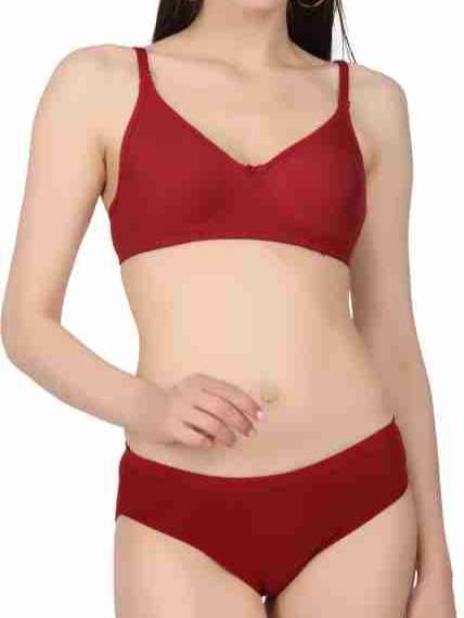 red pure silk bras and panty set - 18482042 -  Standard Image - 2