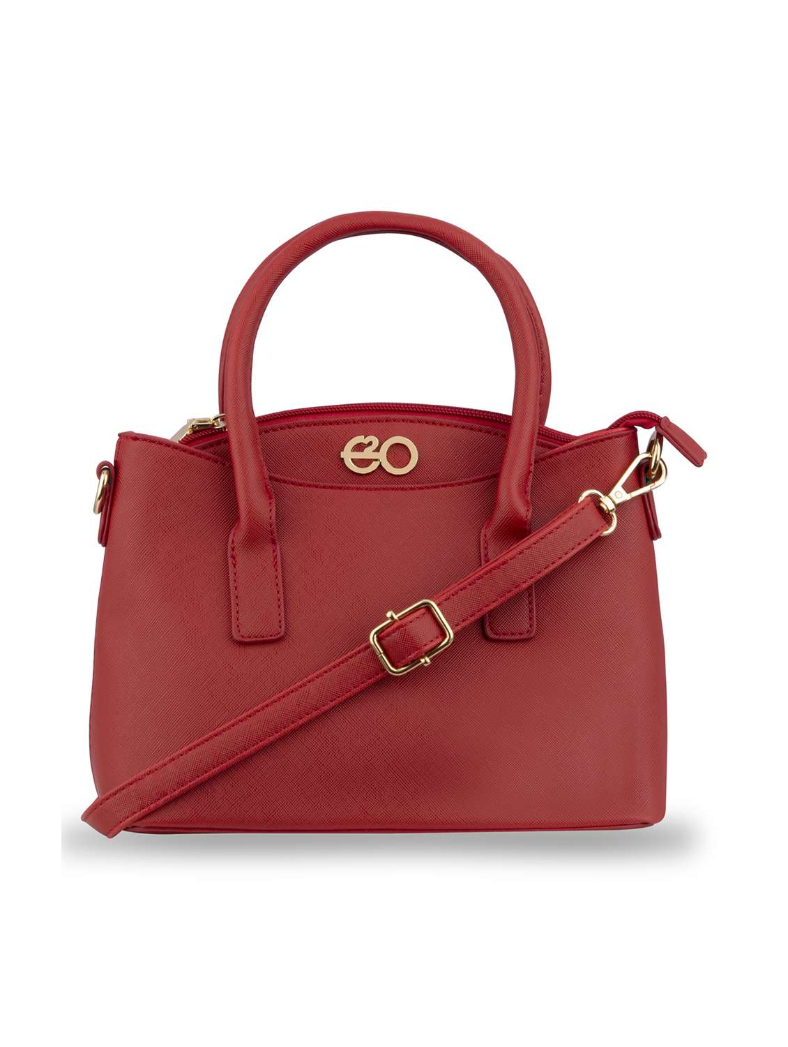 red solid regular handbag
