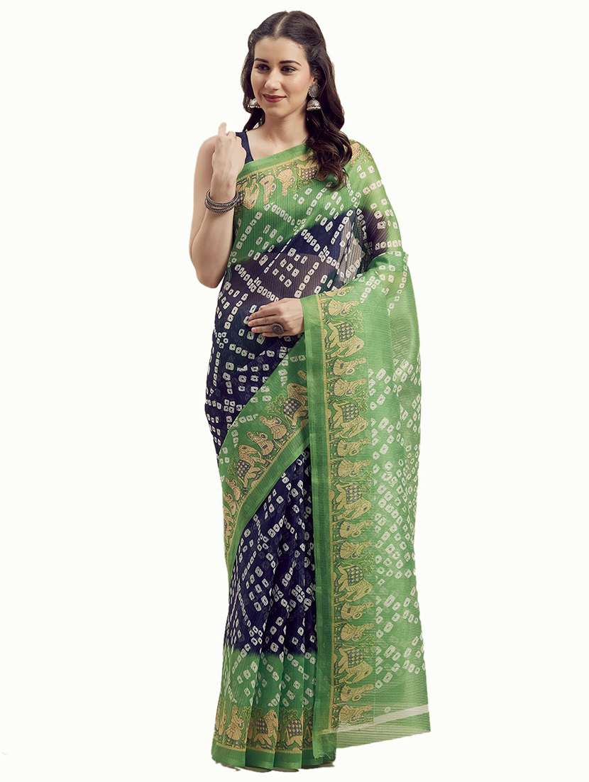 bandhani printed saree with blouse