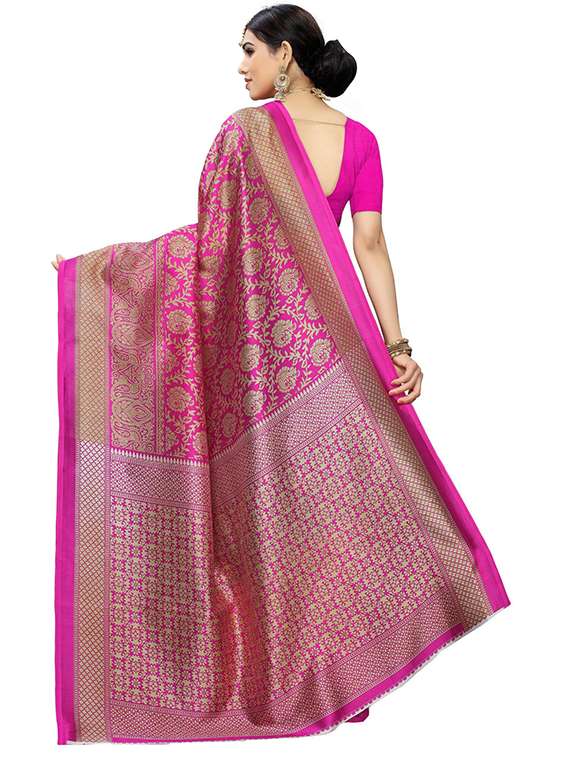 half & half printed saree with blouse - 18482651 -  Standard Image - 2