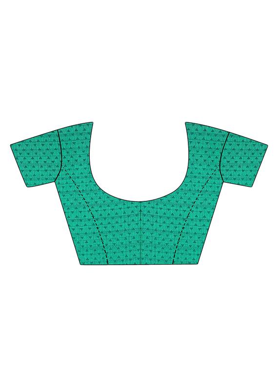 women's floral mint colored saree with blouse - 18482702 - Standard Image - 2