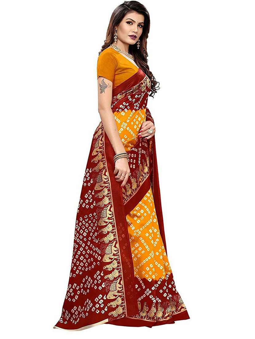 bandhani printed saree  with blouse - 18482866 -  Standard Image - 2