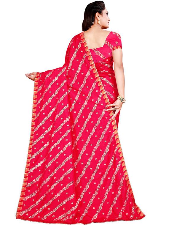 red silk blend printed saree - 18487703 - Standard Image - 2
