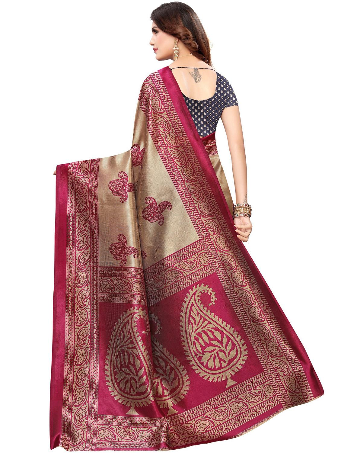 half and half brocade saree with blouse - 18487833 - Standard Image - 2