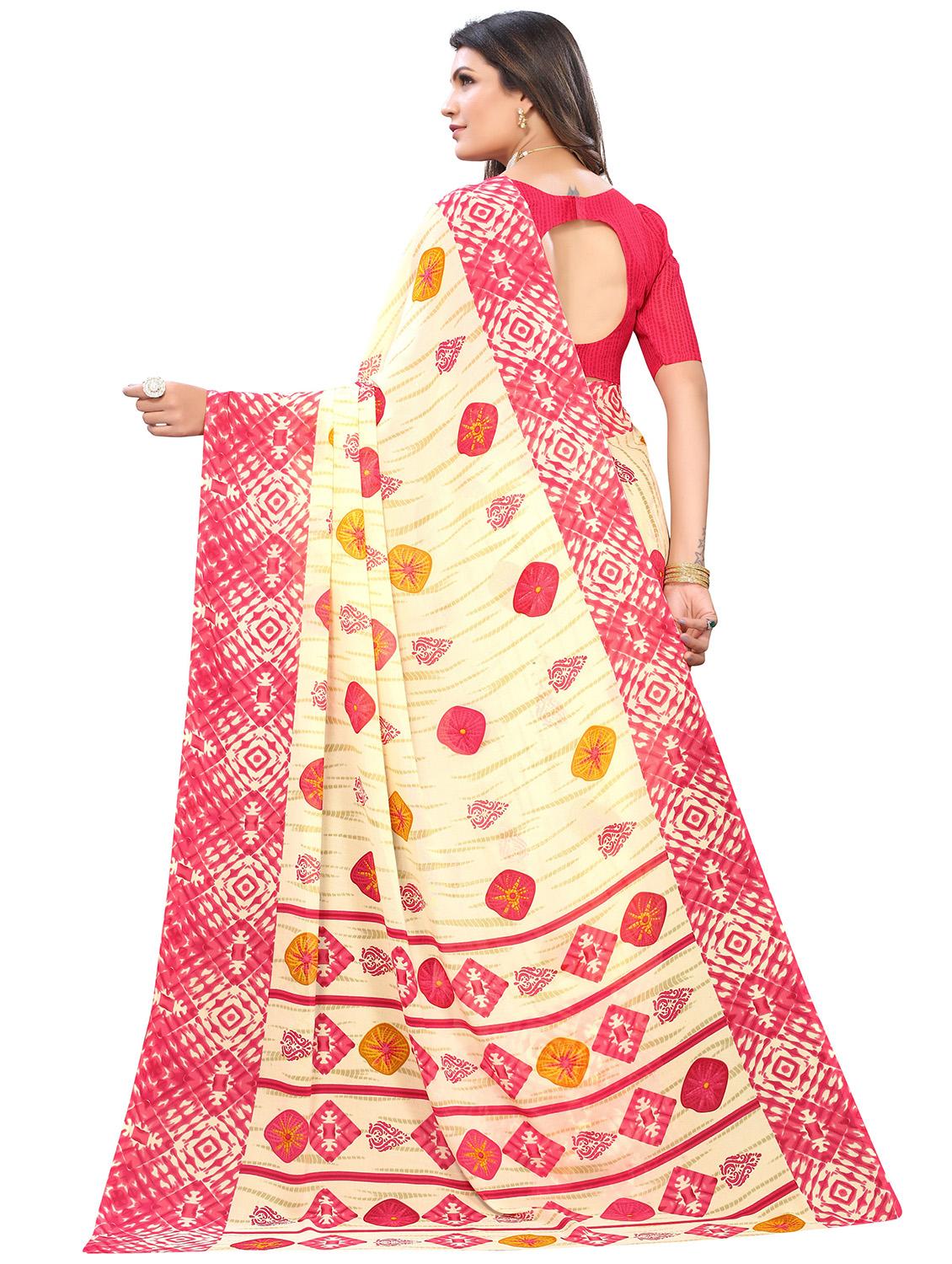 bordered printed saree with blouse - 18488006 - Standard Image - 2