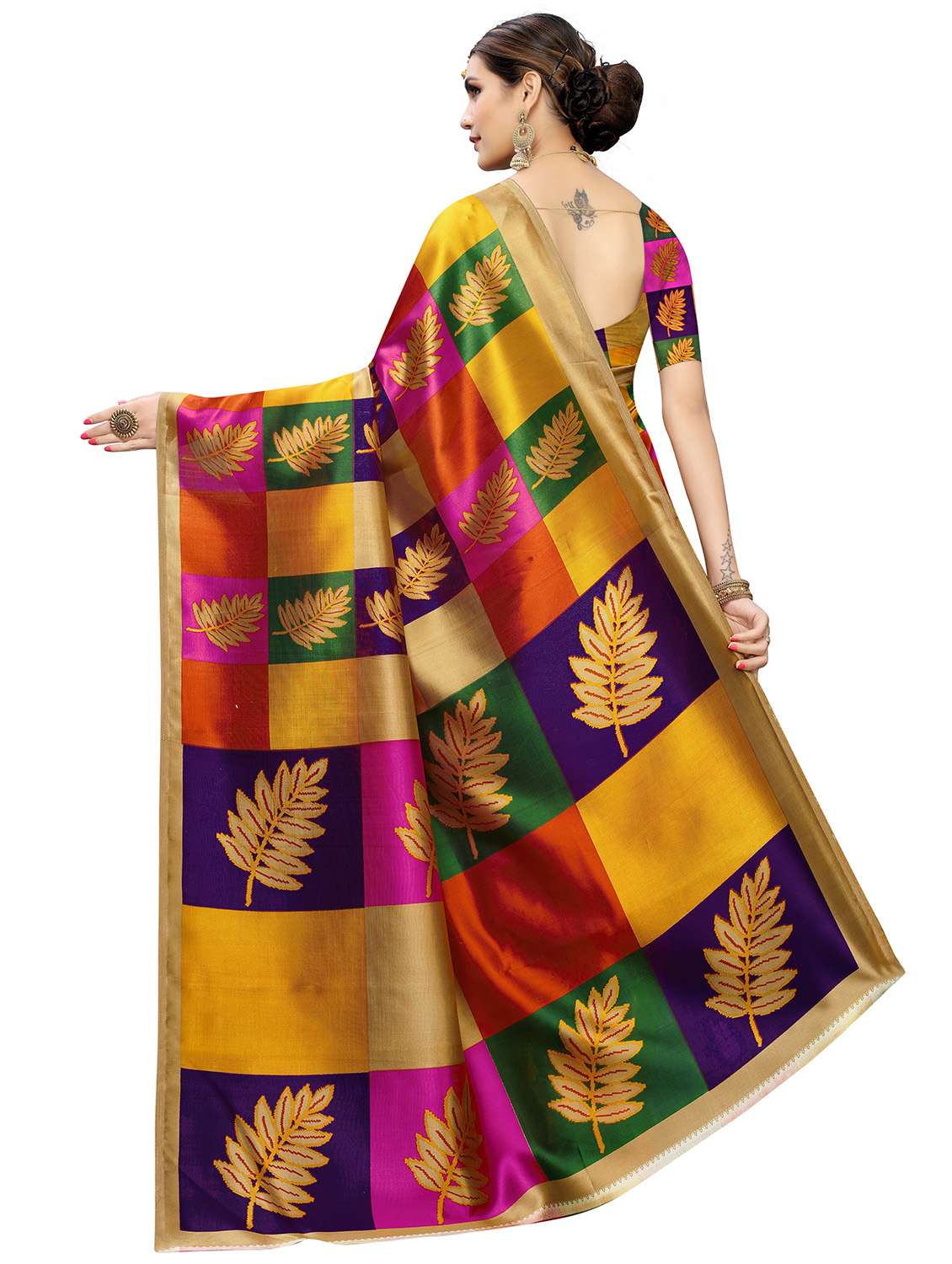 women color block southern silk saree - 18488008 - Standard Image - 2