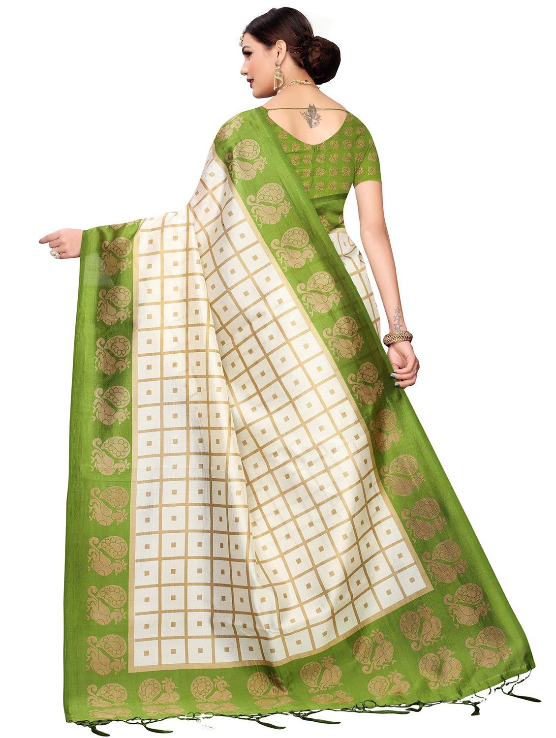 checkered bordered saree - 18488013 - Standard Image - 2