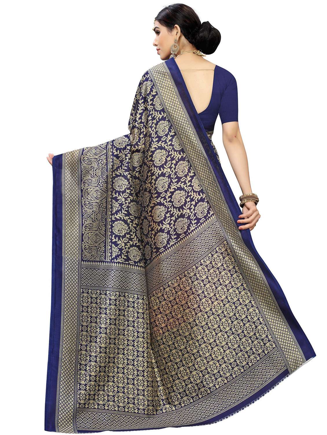 women's printed multi colored saree with blouse - 18488082 - Standard Image - 2