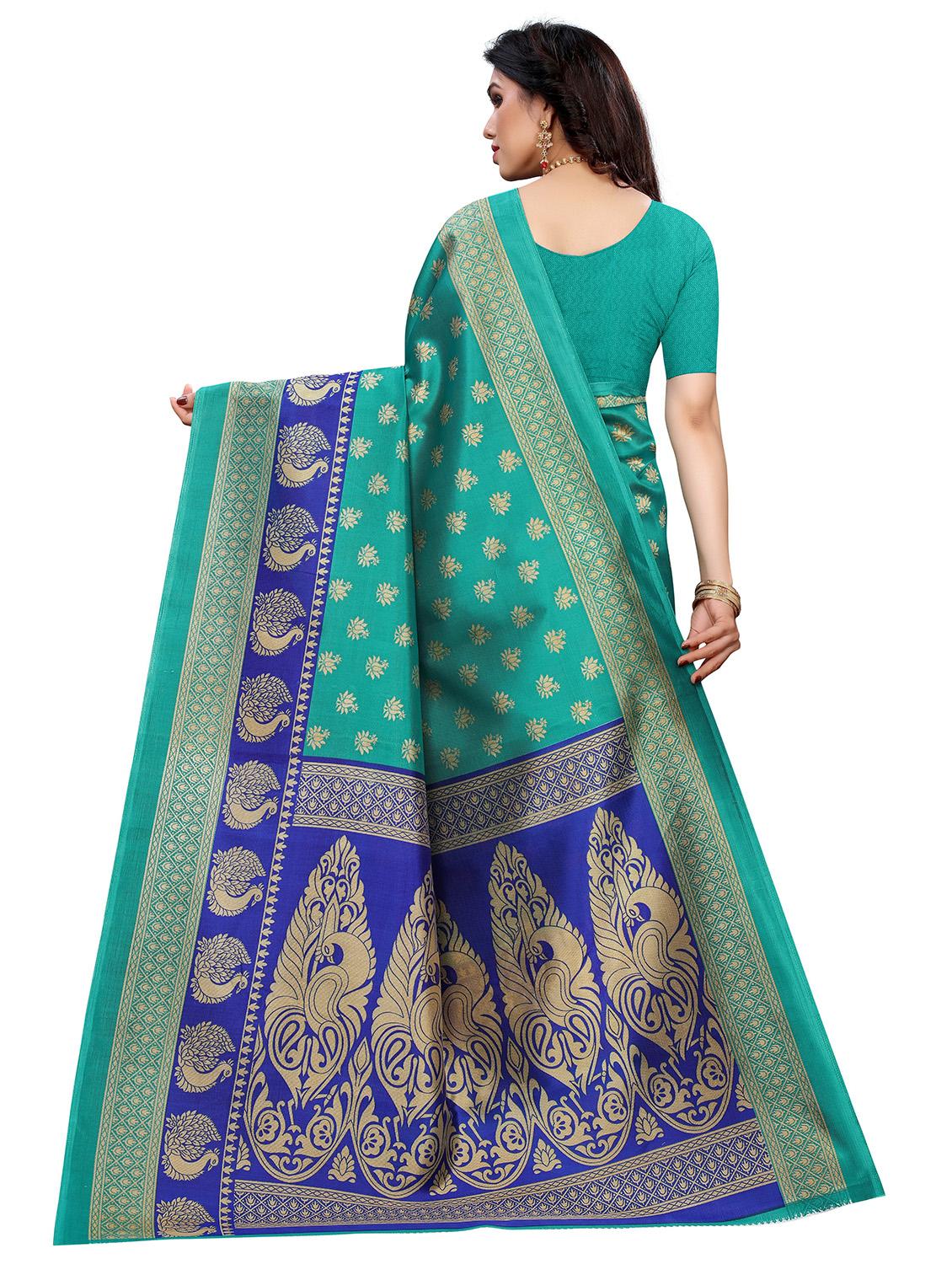 floral printed saree with blouse - 18488264 - Standard Image - 2