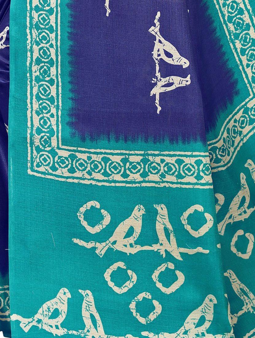 contrast bordered printed saree - 18488502 - Standard Image - 2