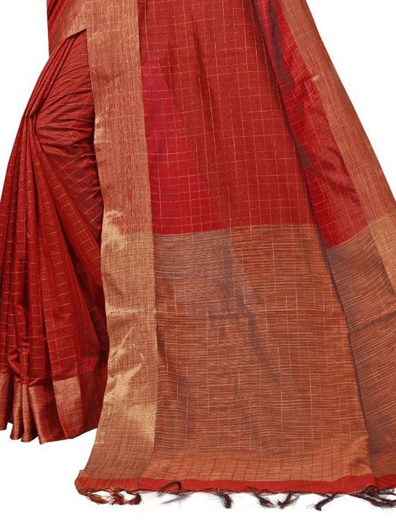 tassels detailed checkered saree - 18488868 - Standard Image - 2