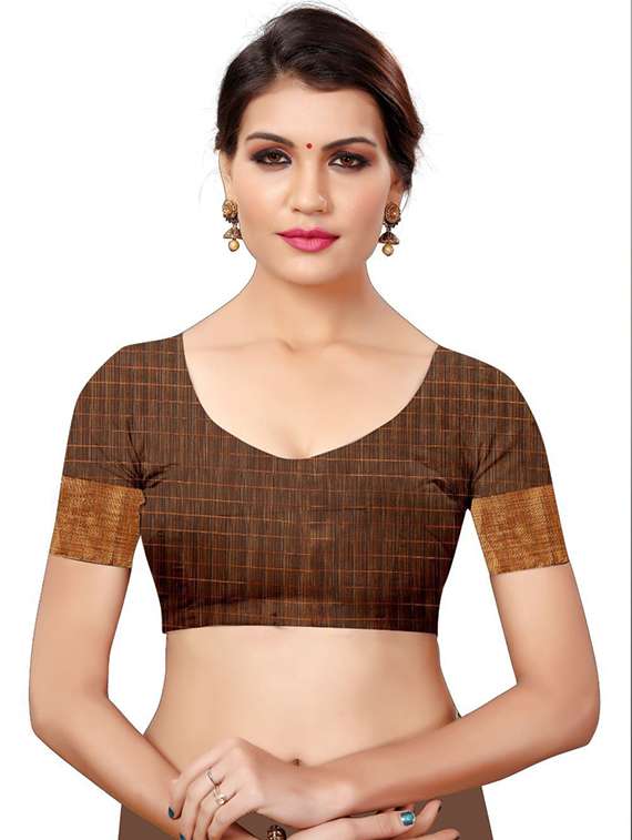 solid plain saree with blouse - 18488880 -  Standard Image - 2