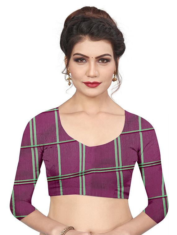striped woven saree with blouse - 18488906 - Standard Image - 2