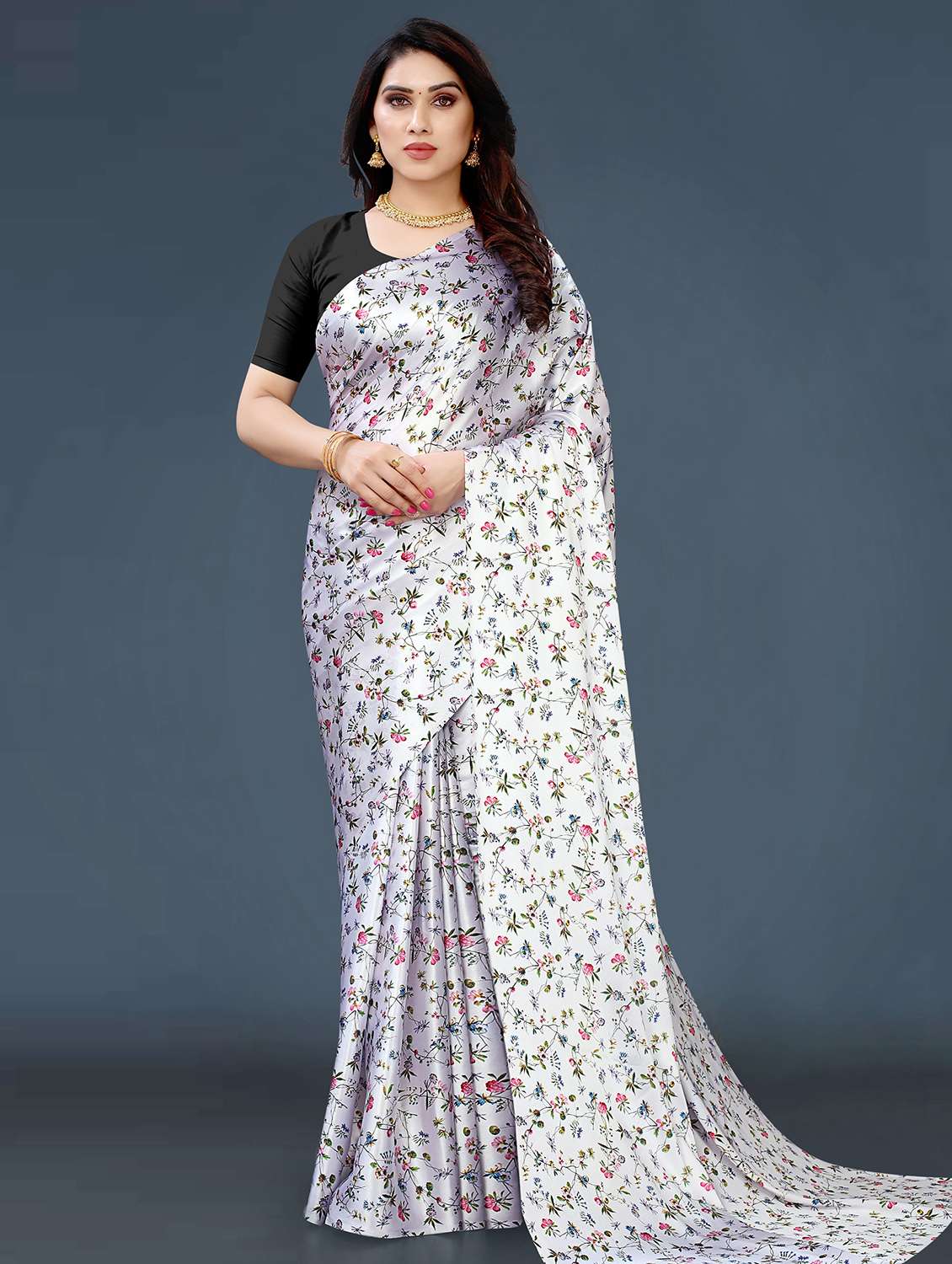 floral printed saree  with blouse