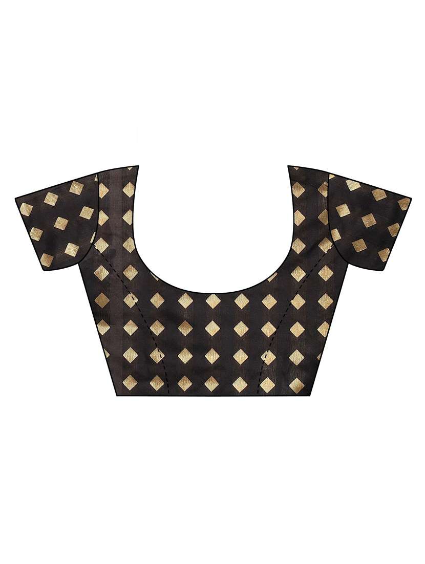 grey silk blend saree with blouse - 18489099 -  Standard Image - 2