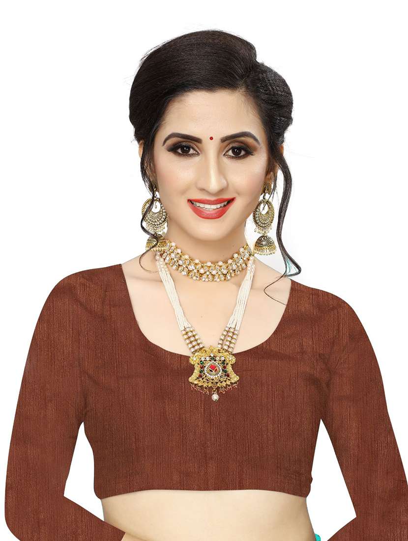 sea green printed saree with blouse - 18489108 -  Standard Image - 2