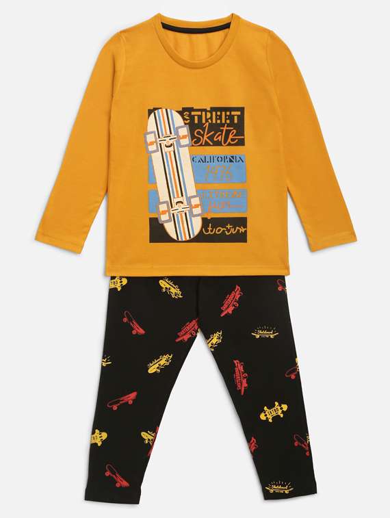 boys printed nightwear pajama set 