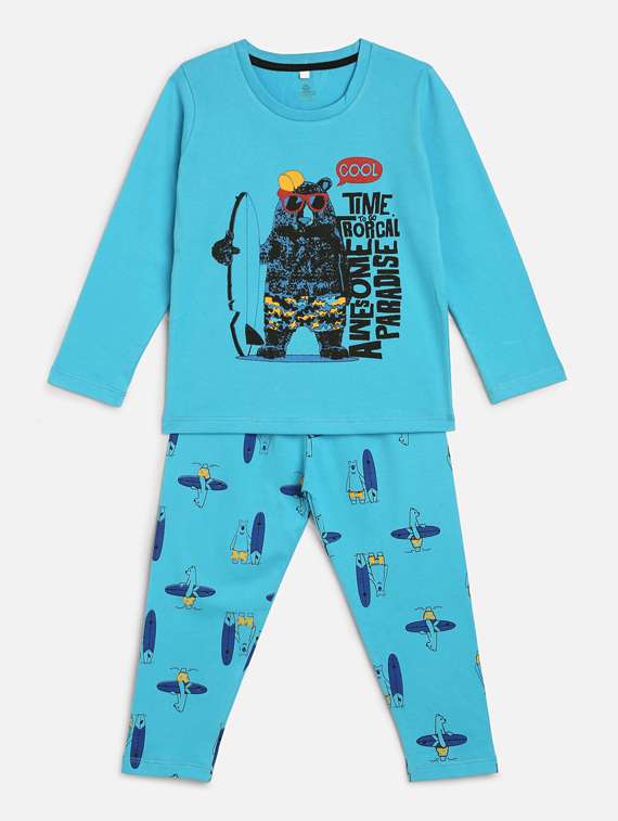 boys printed nightwear pajama set 