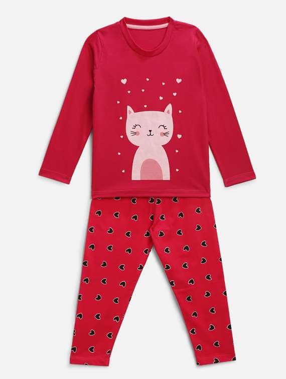 boys printed nightwear pajama set 