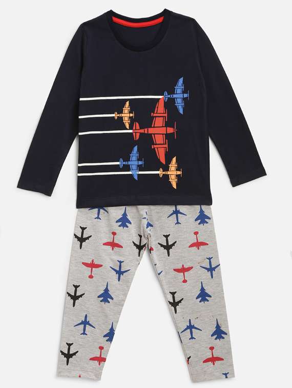 boys printed nightwear pajama set 