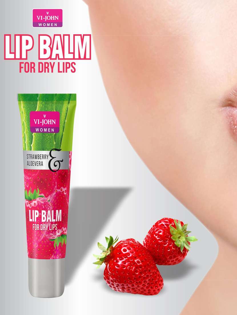 vi-john lip balm strawberry aloevera  10gm pack of 10 - 18498745 -  Standard Image - 2