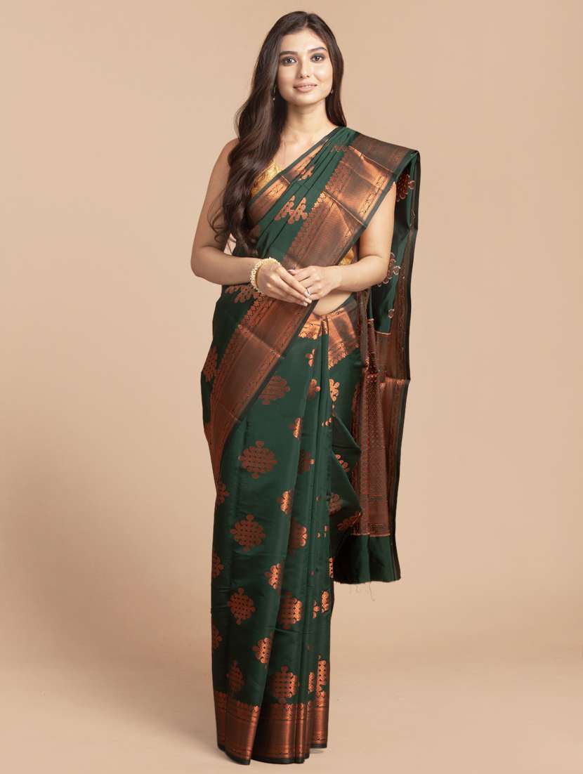 self design woven saree