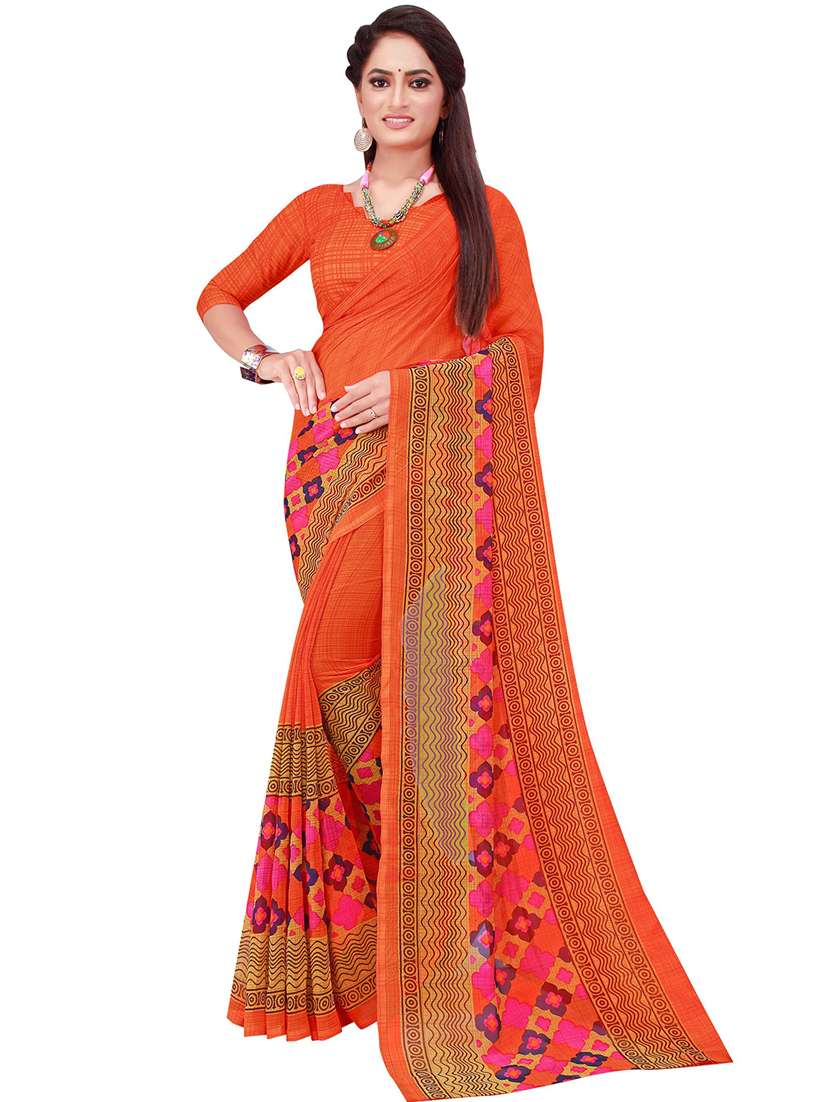 pack of 2 printed sarees with blouse - 18500537 -  Standard Image - 2