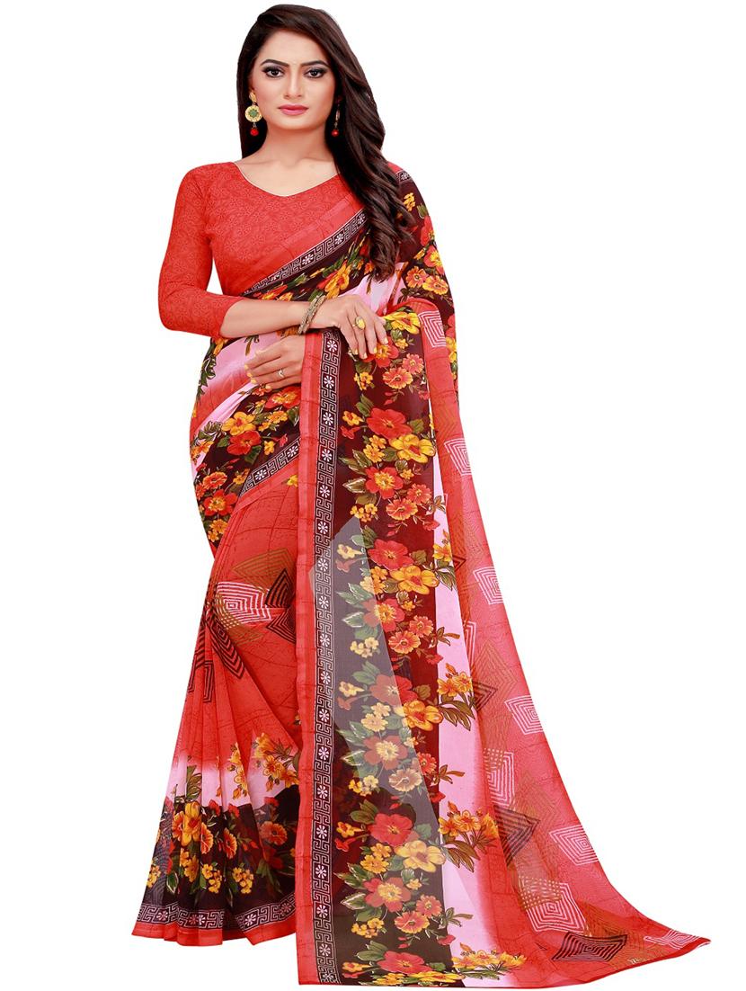 pack of 2 printed sarees - 18500552 - Standard Image - 2