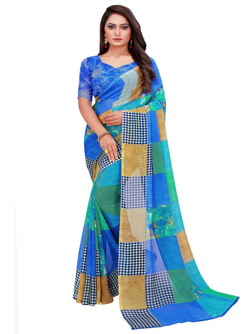 women's saree combo with blouse - 18500694 - Standard Image - 2