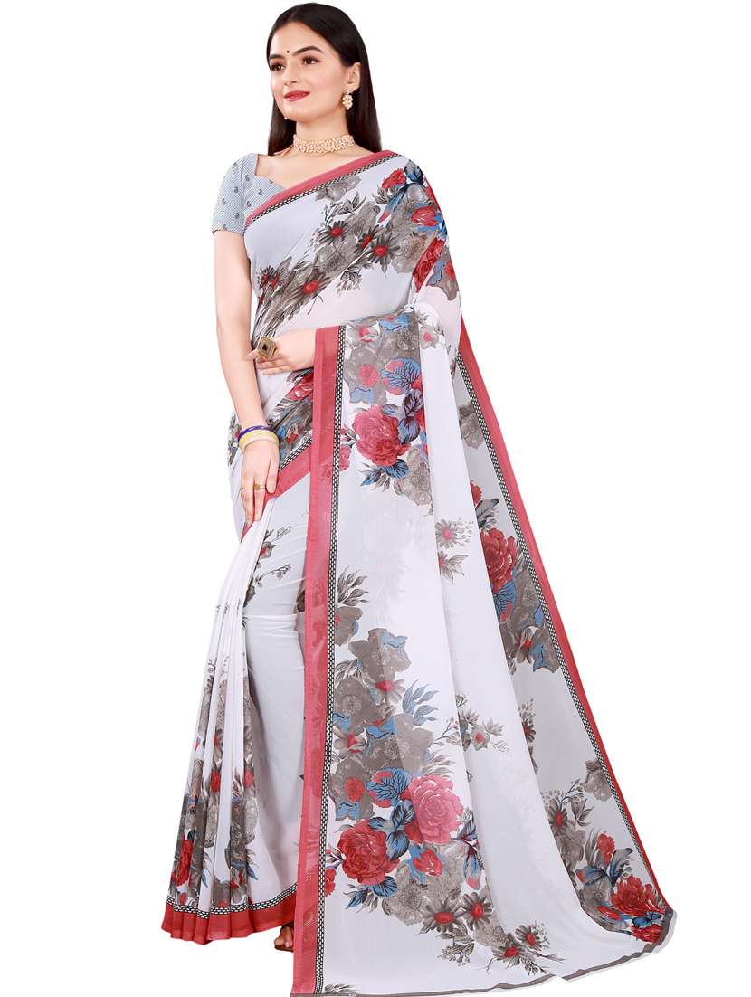 pack of 2 printed sarees  with blouse - 18500840 -  Standard Image - 2