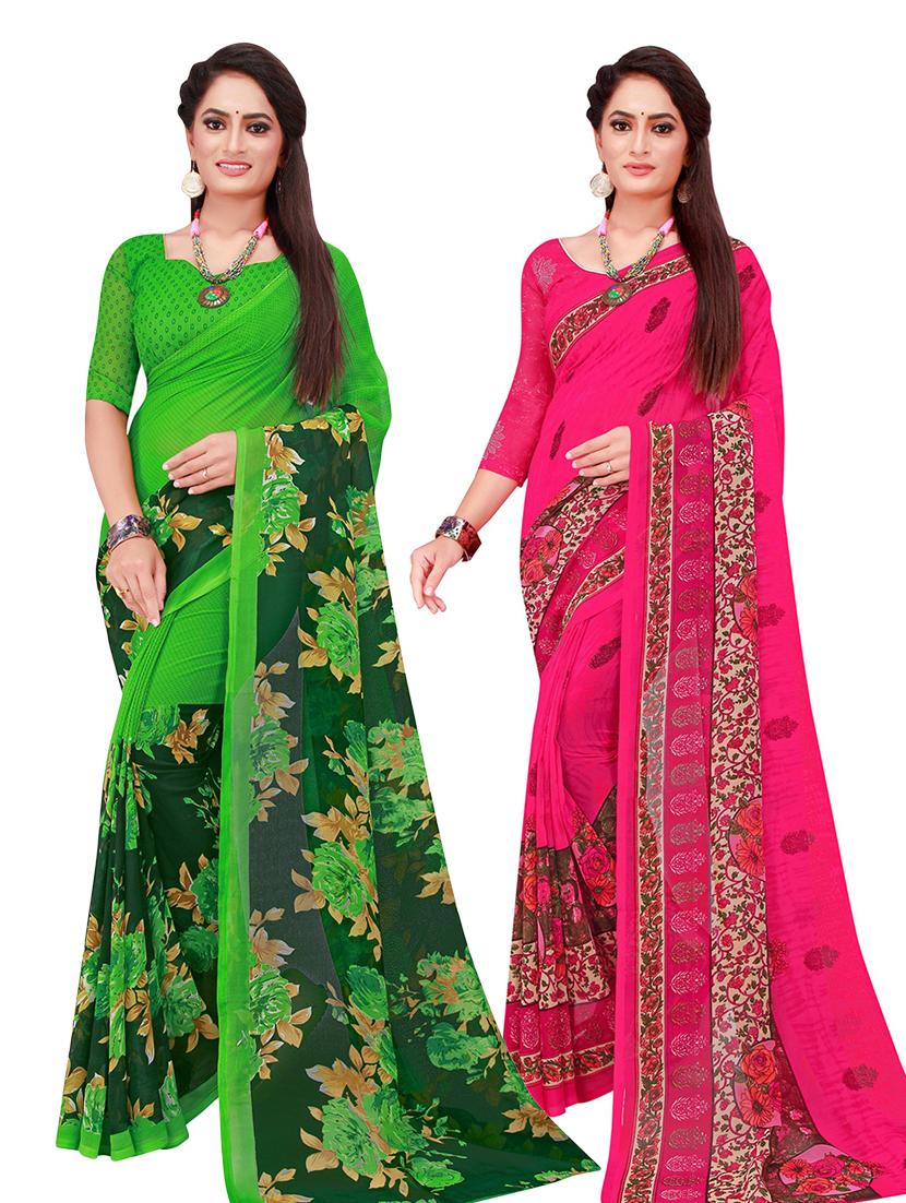 women's saree combo with blouse - 18500853 -  Zoom Image - 0