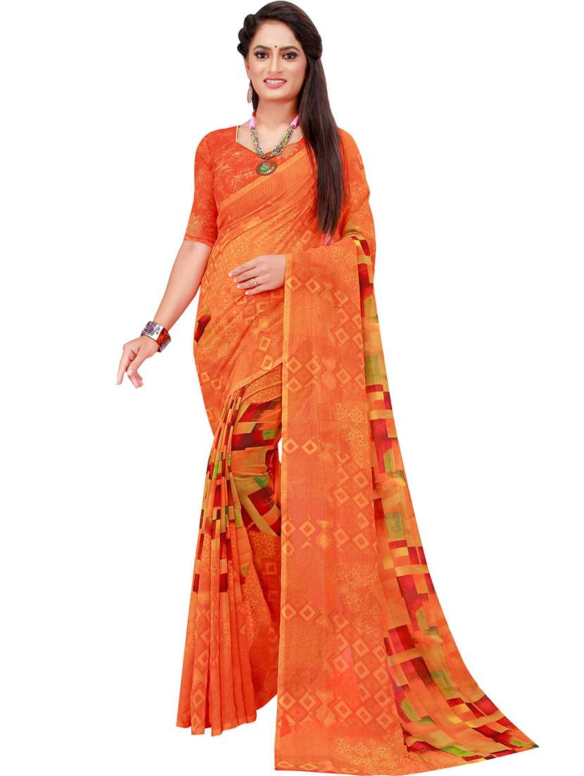 pack of 2 printed sarees - 18500896 - Standard Image - 2