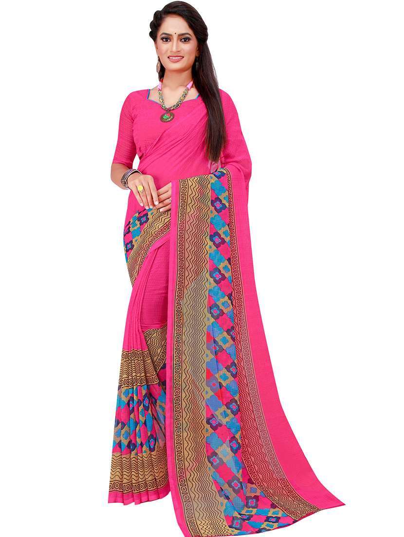 pack of 2 printed sarees  with blouse - 18500910 -  Standard Image - 2