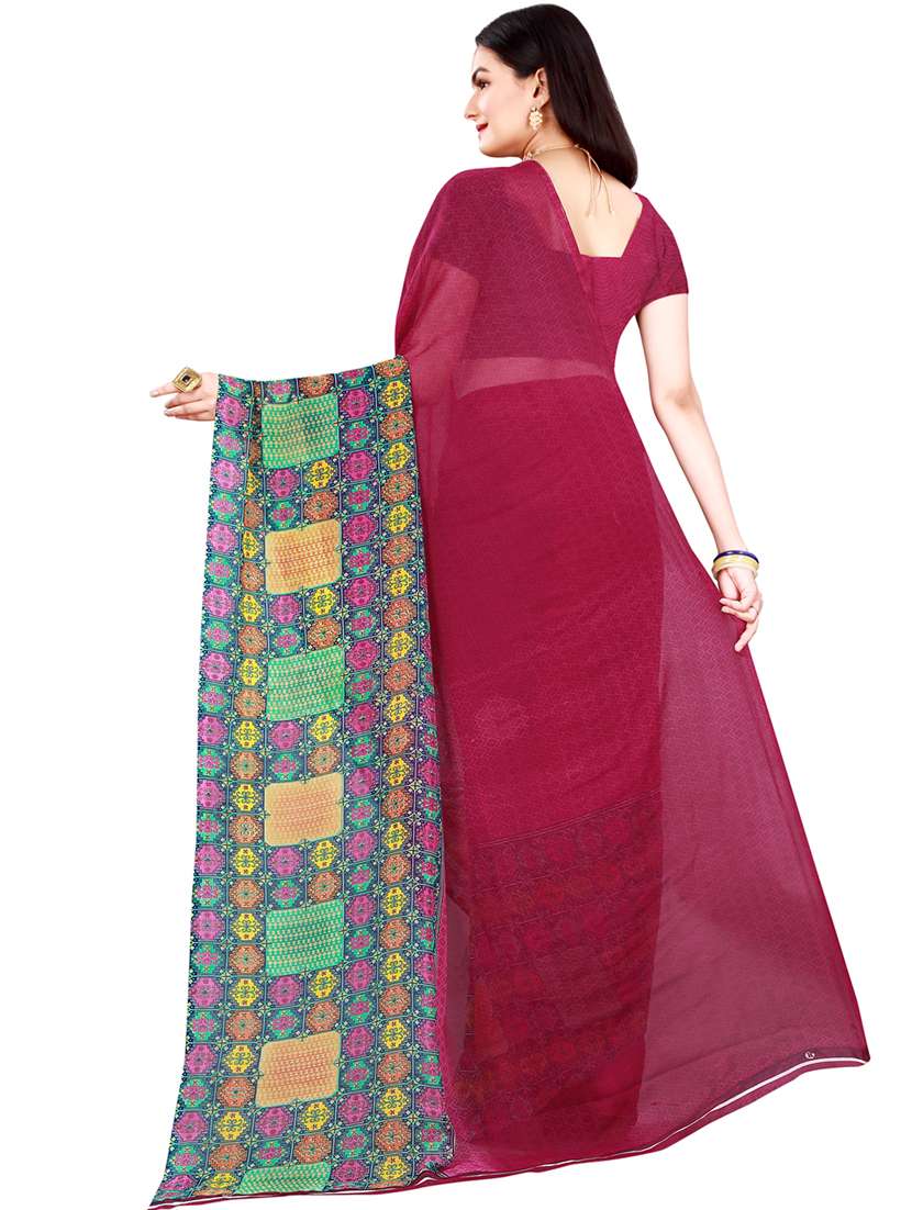 women's printed multi colored saree with blouse - 18500932 -  Standard Image - 2
