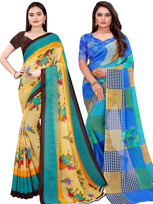 women's saree combo with blouse - 18500936 - Standard Image - 0