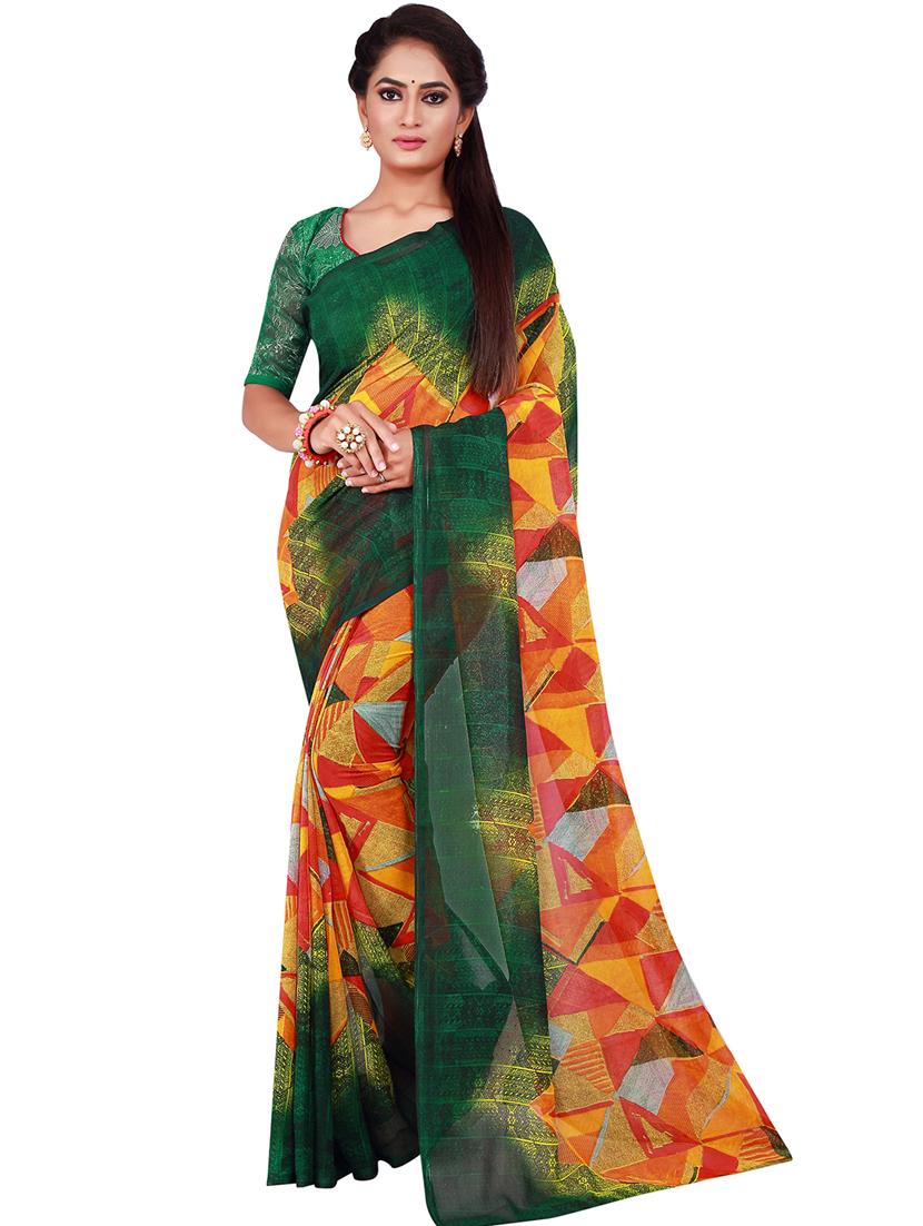 pack of 2 printed saree with blouse - 18501046 - Standard Image - 2