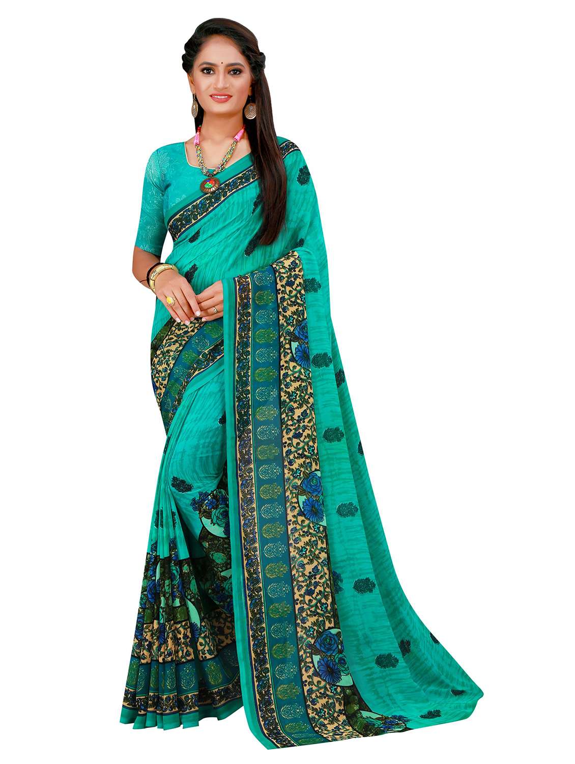 women's saree combo with blouse - 18501355 - Standard Image - 2