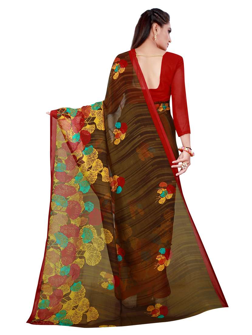 pack of 2 printed sarees with blouse - 18501580 - Standard Image - 2