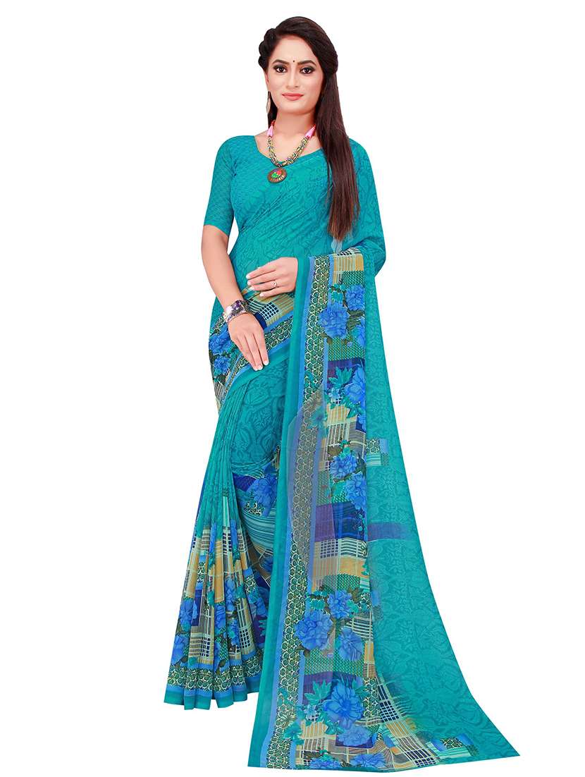 pack of 2 printed sarees with blouse - 18502082 -  Standard Image - 2
