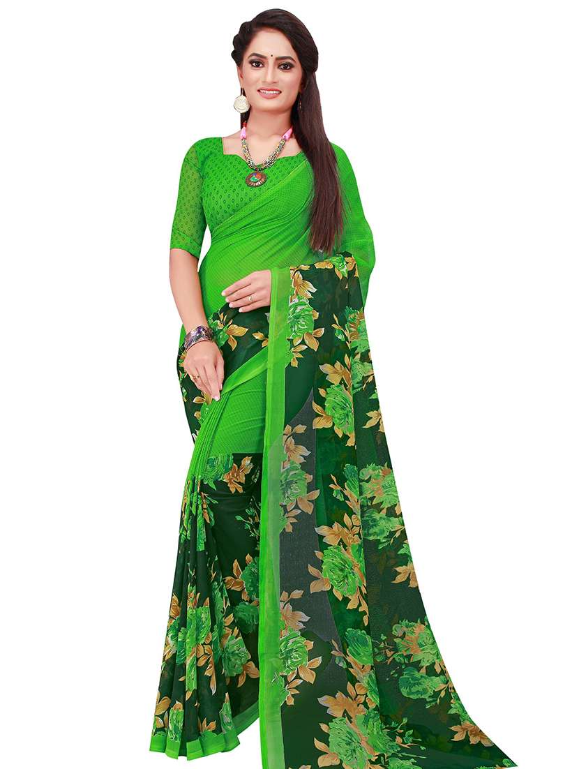 pack of 2 printed sarees with blouse - 18502194 -  Standard Image - 2