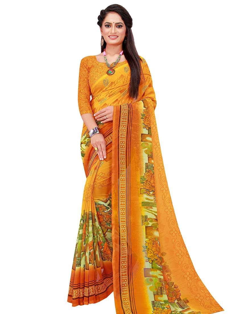 pack of 2 printed sarees with blouse - 18502287 -  Standard Image - 2